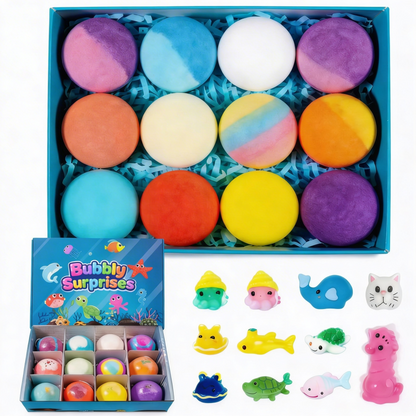 12-Piece Ocean Surprise Bath Bomb Toy Set